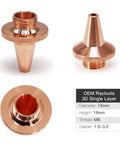 10 Pcs 3D Laser Nozzles M8 Thread Brass 15 mm Diameter 19 mm Height Caliber 1.0 To 3.0 For Raytools BT240S BM109