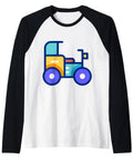 Fresh Dope Pedicab Driver Raglan Baseball Tee Badass Three Wheel Bike Taxi Shirt Cool Rickshaw Cycling Top featuring colorful rickshaw graphic.