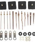 All In One Clock Repair Kit With Walnut Wood Hands ABS Movement Quartz Mechanism And 32 Piece Tool Kit includes 4 movements and wooden hands.