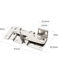 Tip Out Tray Hinges For Sink Front Drawers, Steel With Nickel Plated Finish, Durable Cabinet Hardware dimensions illustration