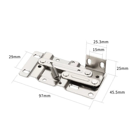 Tip Out Tray Hinges For Sink Front Drawers, Steel With Nickel Plated Finish, Durable Cabinet Hardware dimensions illustration