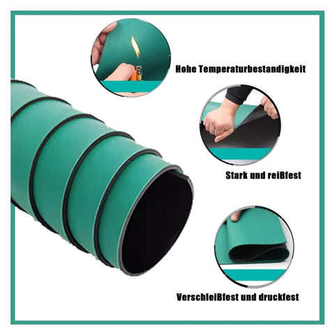 Anti Static Silicone Work Mat For Electronics Repair 60x240cm Heat Resistant Soldering Surface Green with durability features.