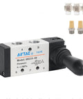 Hand Lever Pneumatic Valve Five Way Two Position With Manual Control Direct Acting Type Aluminum Alloy Body Port Size PT One Quarter Inch Model 4H210-08