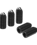 5 Pack M12 x 25mm Screw Thread Ball Plungers With Hex Socket, Pro Grade, Heavy Duty High Carbon Steel Spring Ball Plungers For Lubrication And Pneumatic Tools, Black Finish, 6mm Ball, 30-80N Load, black finish