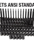 3/8 Inch Drive Impact Socket Set Master SAE And Metric With Long Mid And Stubby Lengths lineup showing varying socket sizes