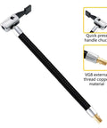 Universal Air Pump Hose Adapter Extension Tube For Car And Motorbike Tire Inflator Durable Flexible Locking Valve Connector Tool Kit, 20cm braided