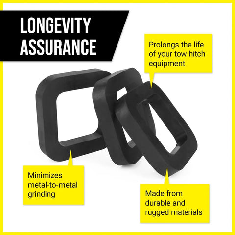 2 Inch Hitch Silencer Pads Pack Of 3 For Noise And Rattle Reduction with durability and longevity features highlighted