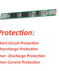 Solid 10 Pack 1S 3.7V BMS Circuit Board For 18650 Lithium Cells with protection features for safety monitoring.