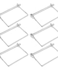 Six Pack 4 Inch Heavy Duty Stainless Steel Wire Lock Hitch Pin Quick Release Safety Lock, set of six on white background.
