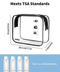 Clear Travel Toiletry Bag Set For Grab And Go TSA 3 1 1 Quart Size With Zipper Pouches Leakproof Carry On Compatible 2 Pack