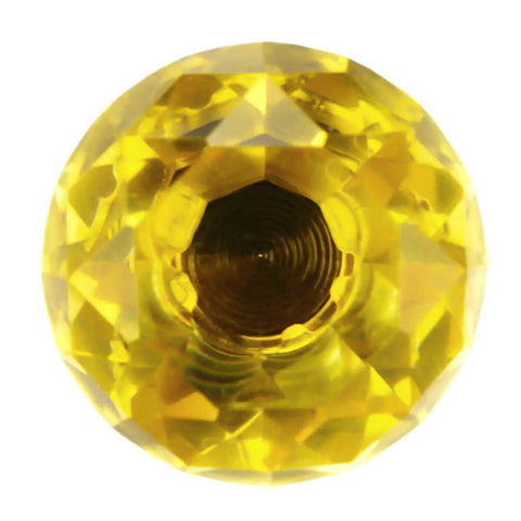 Top Notch Diamond Crystal Glass Cabinet Knobs With Shiny Chrome Base Make Dressers And Kitchen Drawers Look Hella Clean And Sharp Easy Install Hardware Fits Tight And Adds Instant Vibe To Any Room Set Of Ten Smooth Pulls - Close-up view of yellow diamond crystal knob.
