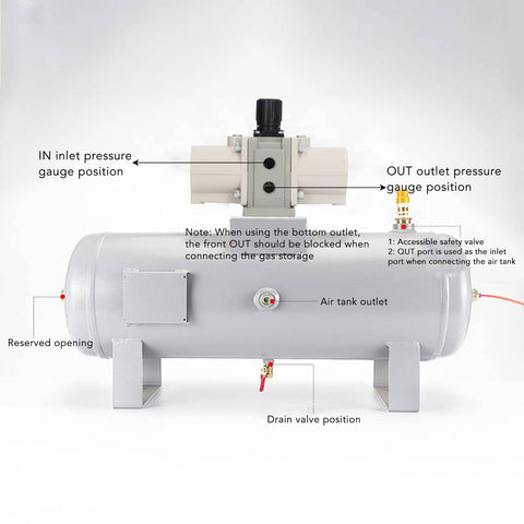 Heavy Duty Pneumatic Boost Cylinder For Higher Air Pressure, Muffler And Relief Valves, Industrial Grade Compressed Air System