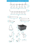 80 Piece Pegboard Hooks Set For 2.5 Cm Holes, Heavy Duty Metal Pegboard Hooks For Garage Tools, Craft Supplies And Jewelry, Killer Organization For Your Workshop Or Hobby Room, Durable And Easy To Use. Assorted metal pegboard hooks with sizes shown
