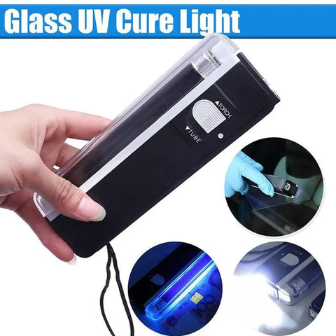 Portable UV Curing Light For Car Windshield And Glass Repair, Mini UV Lamp With Long Life Bulb, Fast Resin Curing