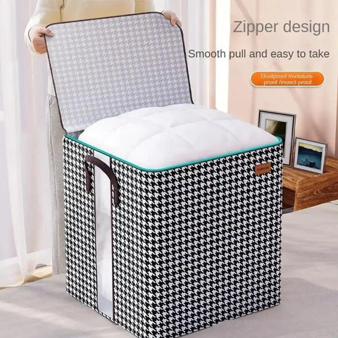 Heavy Duty 180L Collapsible Storage Bag Lowkey Spacious Design Holds All Your Duds And Bulky Quilts with zipper and handles.