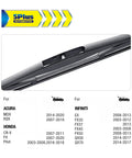 14 Inch Rear Wiper Blade Replacement For Subaru Forester Ascent Impreza Outback Tribeca And Honda CR V Fit Models Easy Install Durable Windshield Wiper Upgrade For Clear Visibility In Rain Snow, showcasing compatibility chart for various car models.