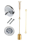 Tub Drainage Linkage Assembly With Trip Lever And Strainer For Bath Tub Waste Overflow Drain Replacement kit components