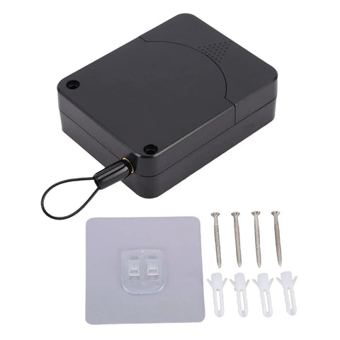 Automatic Retractable Screen Door Closer With 2.65 Lbs Closing Force Anti Slam Steel Cable and mounting accessories