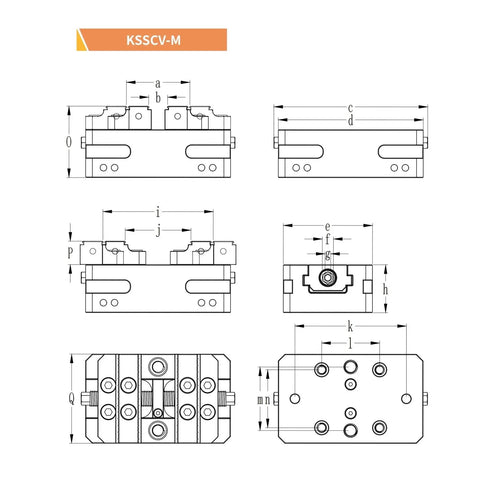Technical drawing of Tough As Nails Heavy Duty Self Centering Bench Vise For Cnc Machines with detailed dimensions.