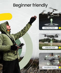 Foldable FPV Drone With 1080P Camera For Beginners And Kids Gesture Control Quadcopter With Modular Battery Shown In Use
