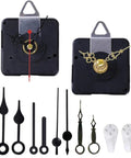 Two Pack No Tick Wall Clock Movements Kit With Five Short Hands, Battery Powered Quartz Mechanisms For DIY Repair And Custom Clock Projects