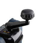 Smooth As Glass 15 Amp Benchtop Thickness Planer control knob and manual lift handle for easy operation and adjustments.