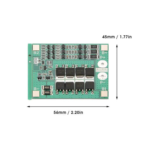 Heavy Hitter 3S 12V Lithium Battery Protection Circuit Board with labeled connections and dimensions outlined.
