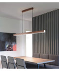 LED Long Modern Pendant Light Simple Style Droplight for Dining Room Restaurant Decoration Long Hanging Lamp Lighting Fixture in brown.