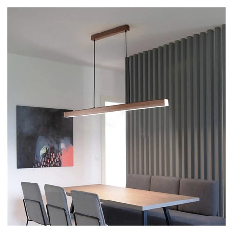 LED Long Modern Pendant Light Simple Style Droplight for Dining Room Restaurant Decoration Long Hanging Lamp Lighting Fixture in brown.