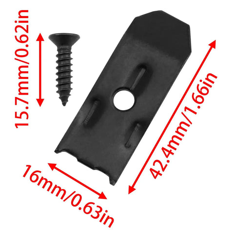 Rock Solid Heavy Duty Table Leaf Lock Hardware Kit For Expandable Dining Tables and Workshop Stands features a black metal lock and screw.