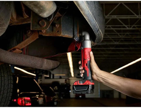 Heavy Duty Milwaukee M18 Compatible Two Speed Three Eighths Inch Right Angle Impact Wrench Bare Tool Built With A Slick Extended Paddle Switch And Killer Torque For Any Job Site Grind