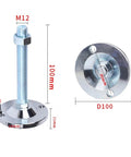 Rock Solid Heavy Duty Leveling Feet Set Of Four Thick Carbon Steel Adjustable Machine Support Legs showing detailed steel mount dimensions.