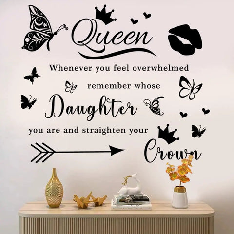 Queen Inspired Wall Sticker Set For Teen Girls Bedroom And Living Room Motivational Vinyl Wall Decals With Dope Sayings