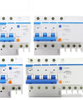 Top Shelf 4 Pole Type D RCBO Circuit Breaker Brings Nailed It 30mA Ground Fault Safeguard For Your Pro Rig 6KA Rating shown in multiple angles.
