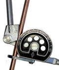 Lever Tube Bender For Five Eighths Inch Outer Diameter Tubing With Integrated Angle Markings And Cushion Grip Handles For Copper And Aluminum Pro Grade Bends showing angle markings in use on copper tubing.