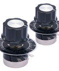 RV24YN20S B502 5K Ohm Single Turn Rotary Potentiometer for motor speed control with A03 knobs and dials, set of two.