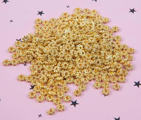 4mm Mini Metal Daisy Spacer Beads Bulk 600Pcs Silver And Gold For DIY Bracelets And Necklaces Jewelry Making Craft Supplies Bead Spacers