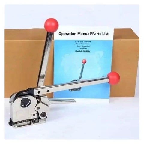Heavy Duty Manual Metal Strapping Machine For 5/8 Inch And 3/4 Inch Steel Banding Tensioner Kit with operation manual.