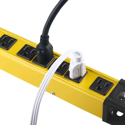 Heavy Duty 6 Outlet Power Strip Surge Protector With 15A 125V 6Ft Extension Cord Industrial Grade Metal Housing 1200 Joules ETL Listed