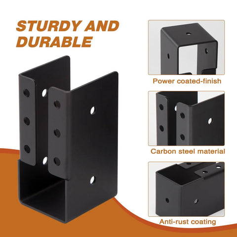 High Performance 2X4 Concealed Joist Hangers With Hardware, Rust Resistant Carbon Steel Swing Brackets showcasing sturdy black brackets.