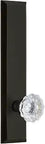 Fifth Avenue Tall Plate Fontainebleau Knob Single Dummy In Timeless Bronze, Solid Forged Brass Door Hardware For 84-Inch Or Taller Doors