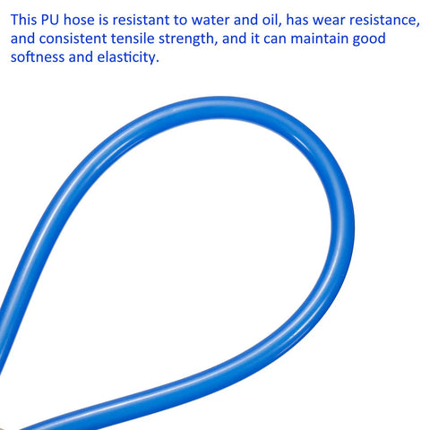 Pneumatic Tubing PU Air Compressor Hose For Water And Fluid Transfer, 4mm ID By 6mm OD, 9.8 Feet Length, Blue, Flexible Durable Tubing