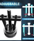 RSYEKU two-jaw adjustable bearing puller in steel construction, 30–90 mm capacity, front view