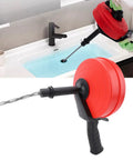 25 Foot Drain Auger Crafted from 65 Manganese Steel Cable With ABS Housing, Manual and Drill Powered Snake to Crush Tough Clogs without Blowing a Gasket in action clearing a sink drain.