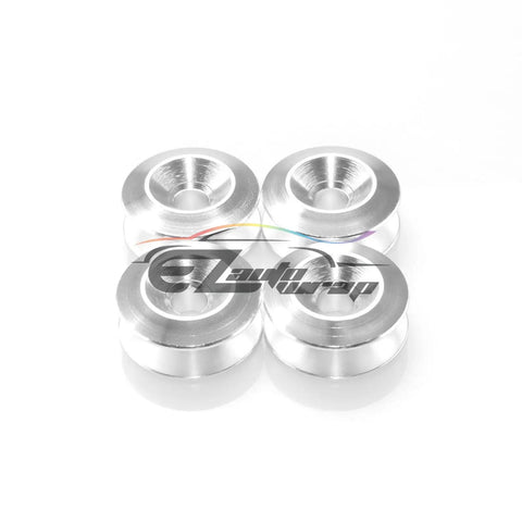 Silver Bumper Quick Release Fasteners Kit, 6061 T6 Billet Aluminum, powder-coated anodized finish, set of four fasteners.