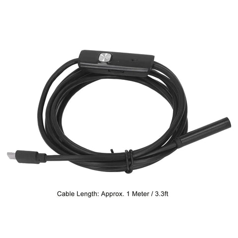 Super Handy 7mm Endoscope Camera Borescope With Six LED Lights For Android And Windows USB Inspection Tool IP67 Waterproof One Meter Cable For Pipes Drains And Industrial Inspections, coiled 1m USB cable