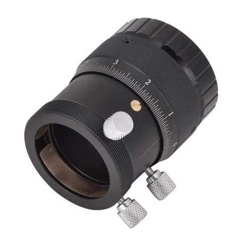 1.25 Inch T Interface Double Helical Focuser for Telescope with 10mm aluminum alloy focusing stroke, close-up view