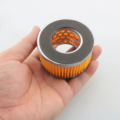 Person holding air filter from Two Pack Replacement Air Filter Elements For Air Compressors Intake Paper Filters Type 1