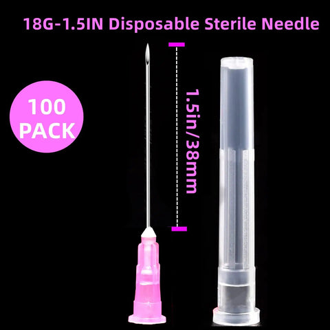 Sterile 18 Gauge 1 1/2 Inch 38mm Lab Needles Pack Of 100 For Medical Research Pro Grade Hypodermic Supply For Lab Work And Clinical Use Disposable Medical Grade Essentials For Research Labs And Clinical Use, 100 pack