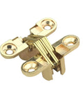 Two Piece Folding Table Zinc Alloy Gold Cross Invisible Hinge Dining Table Hardware Set 180 Degree Hidden Hinge White Finish 2 Pack